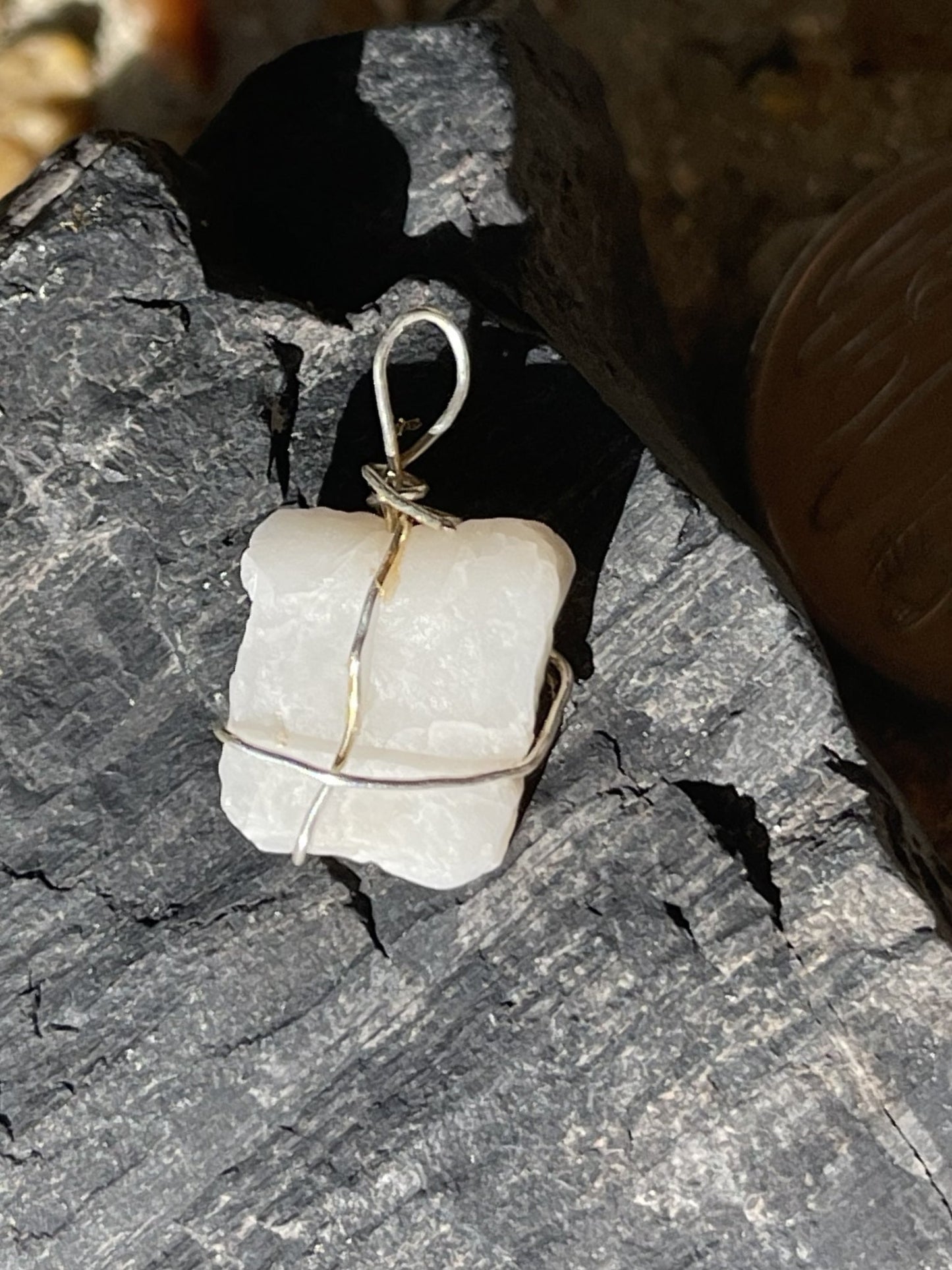 Light grey Wise Rock charm