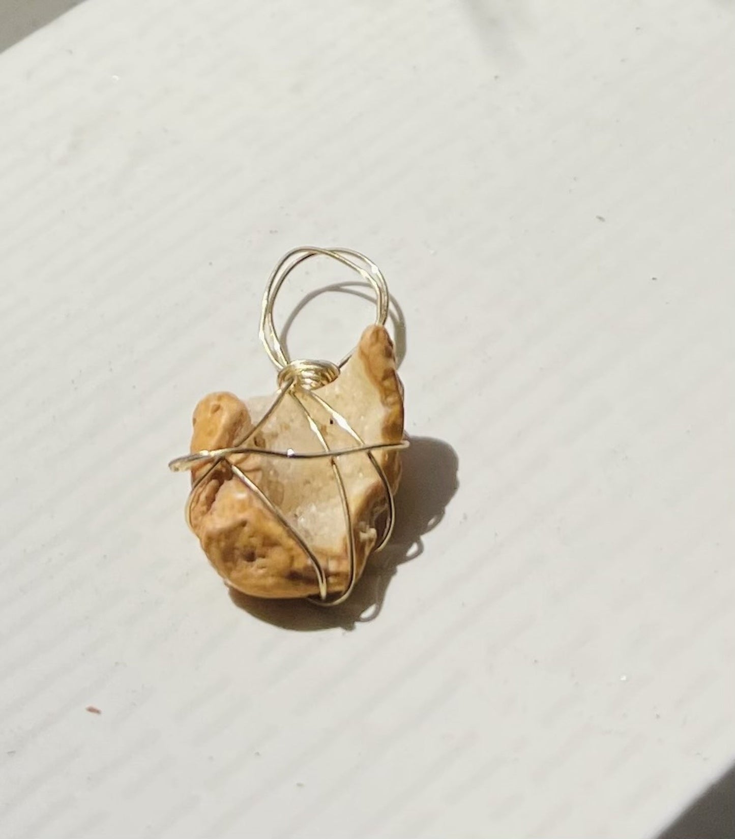 Golden Honey Rock Pendant with sparkly golden hues