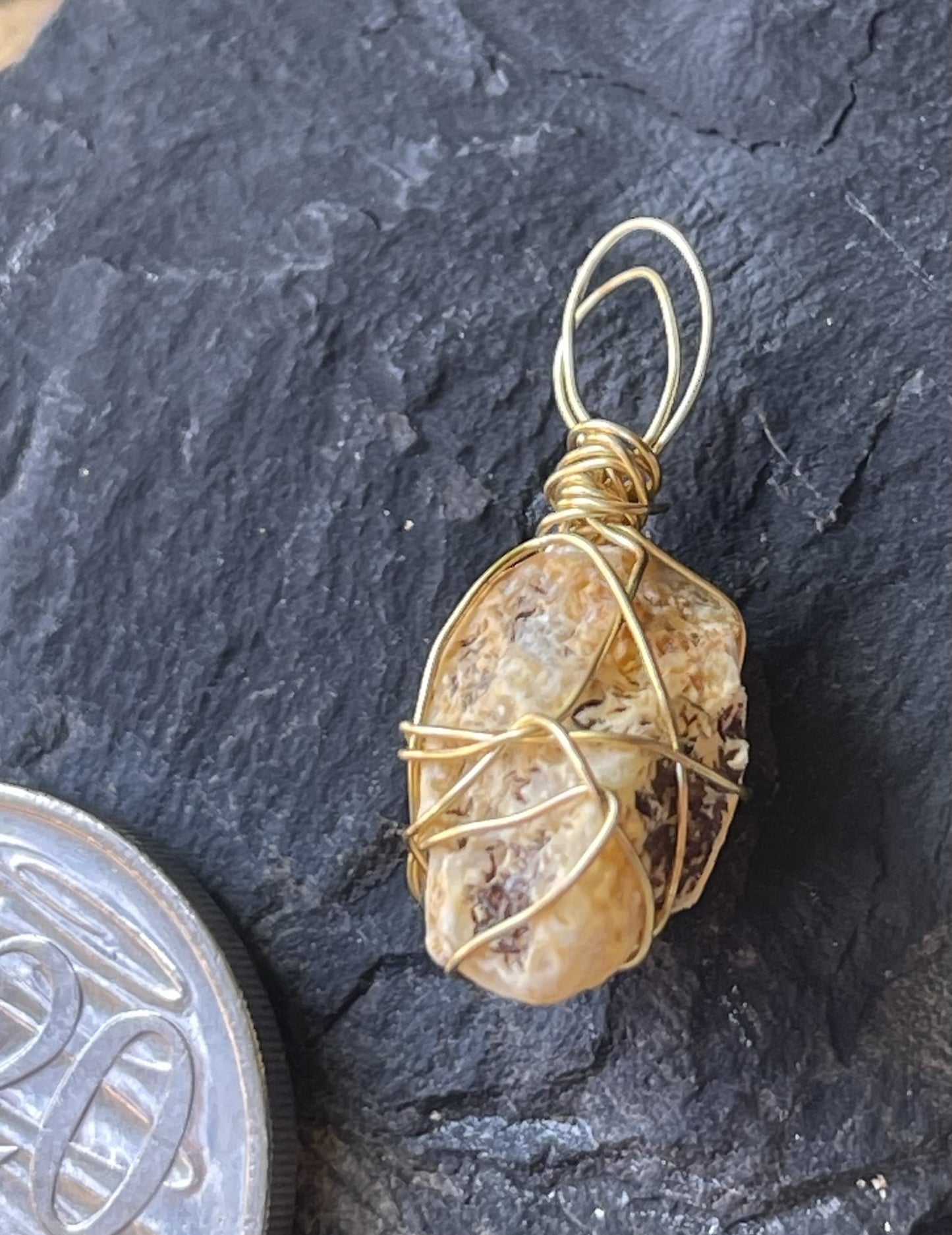 Lemon Mystery Geode Pendant – A Treasure of Intriguing Beauty