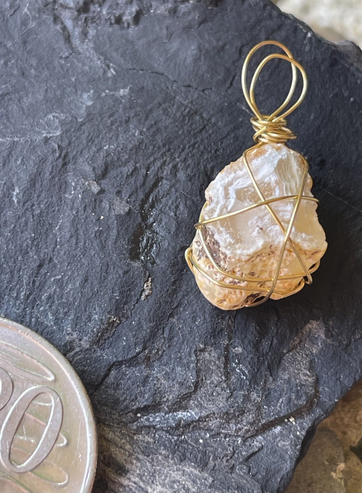 Lemon Mystery Geode Pendant – A Treasure of Intriguing Beauty