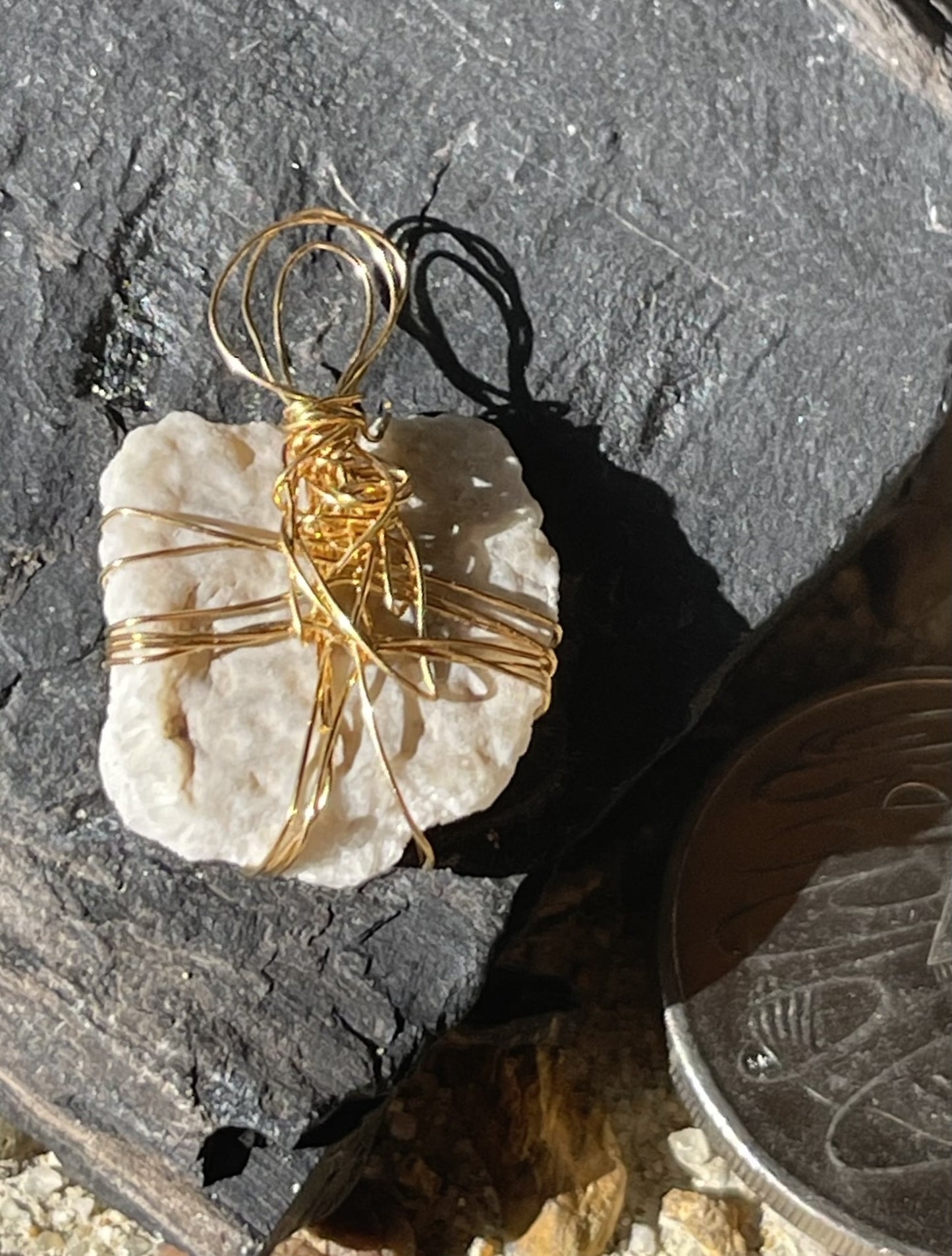 Light Grey Exceptionally Sparkly Pendant – A Beachside Treasure