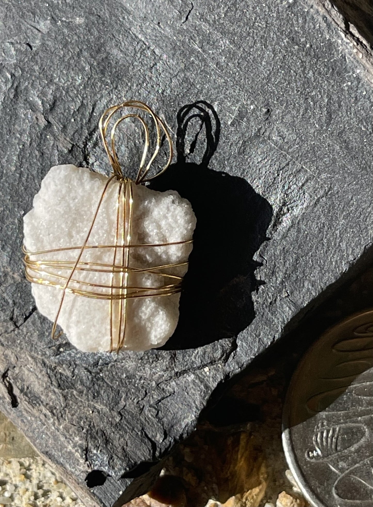 Light Grey Exceptionally Sparkly Pendant – A Beachside Treasure