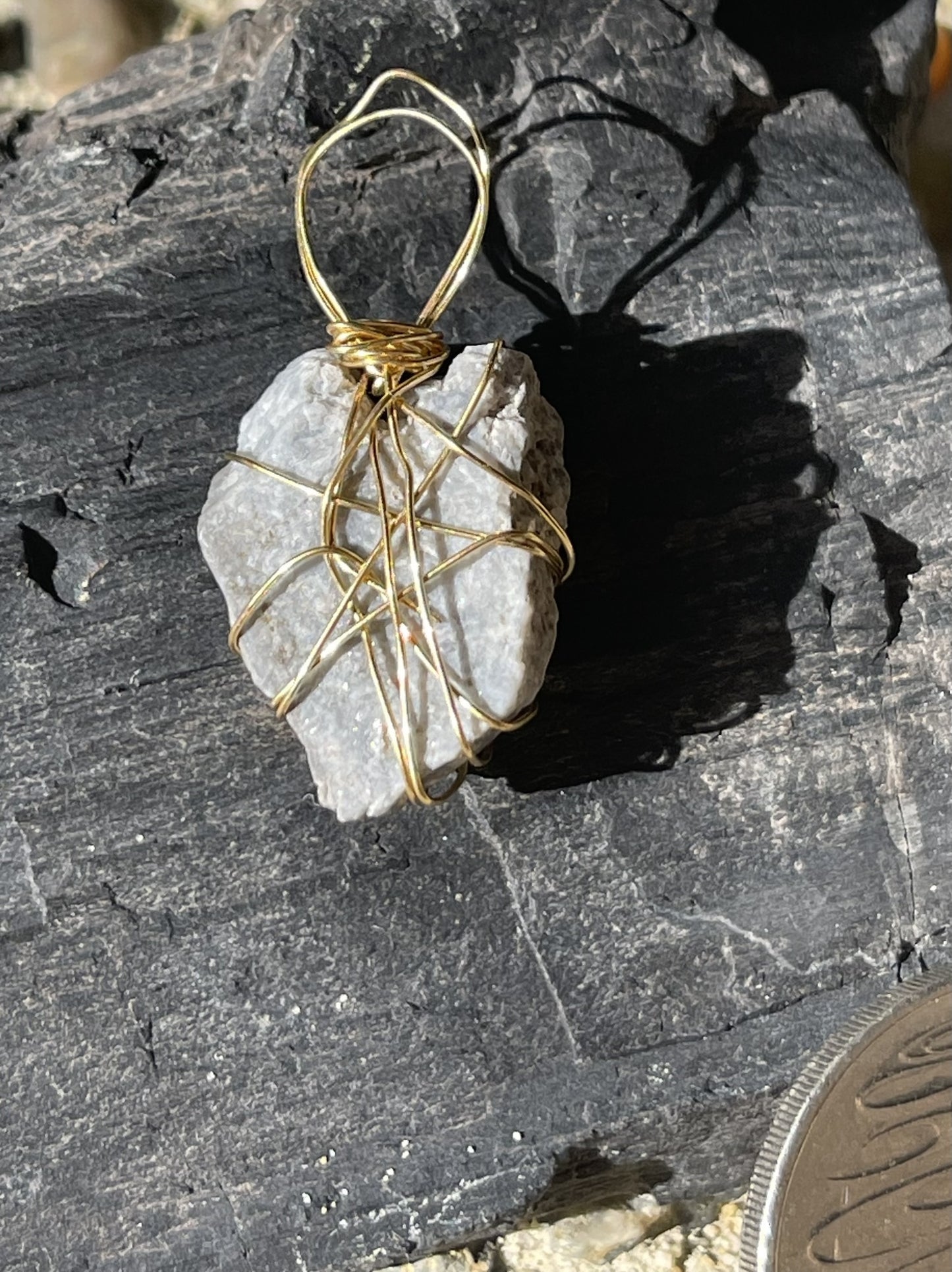 Natural Loveheart Textured Pendant