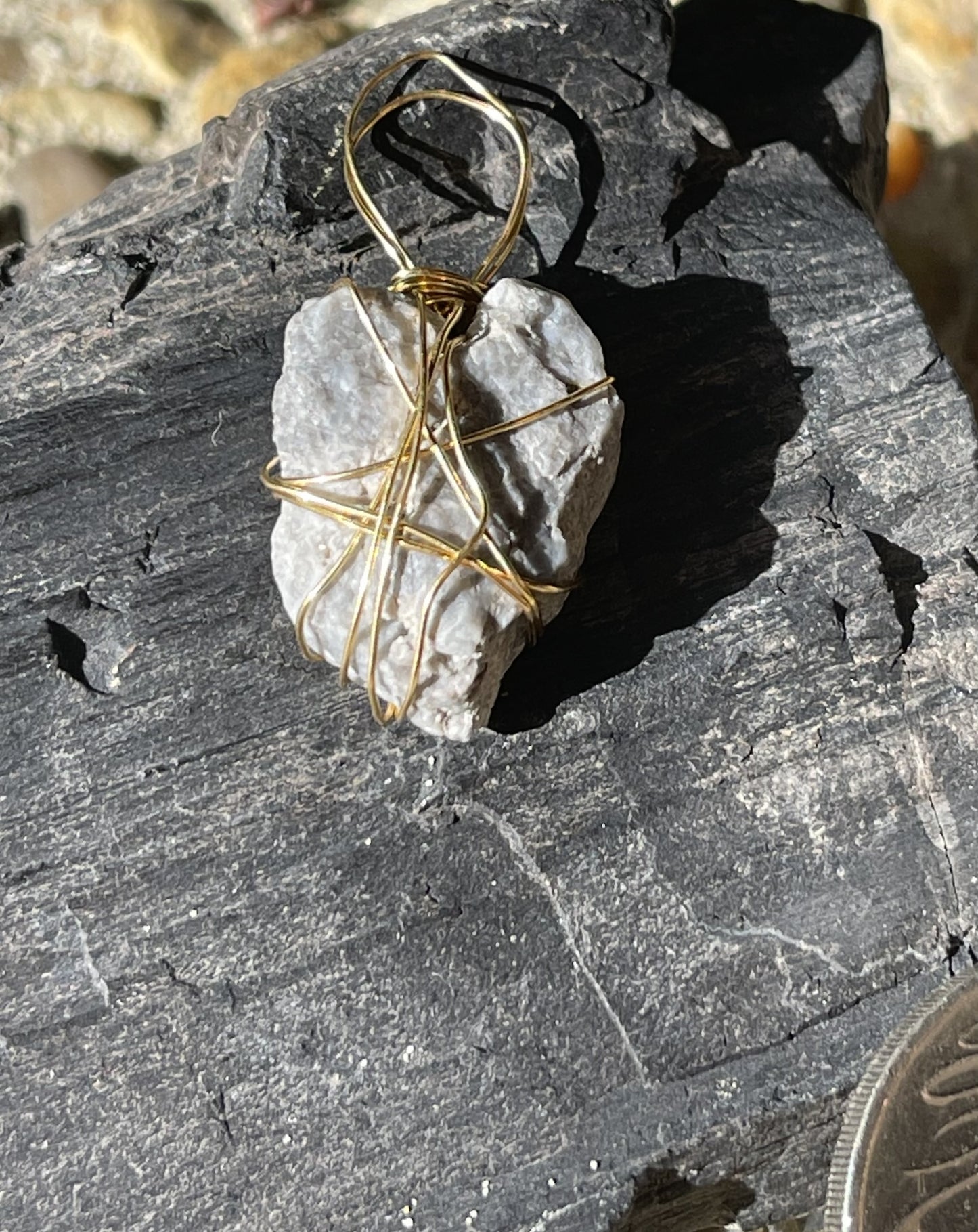 Natural Loveheart Textured Pendant