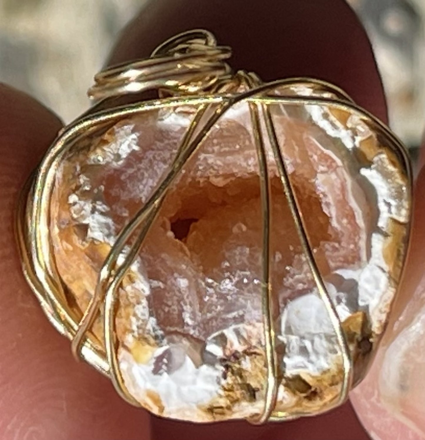 Fuchsia Tide Geode Pendant – A Rare Coastal Wonder