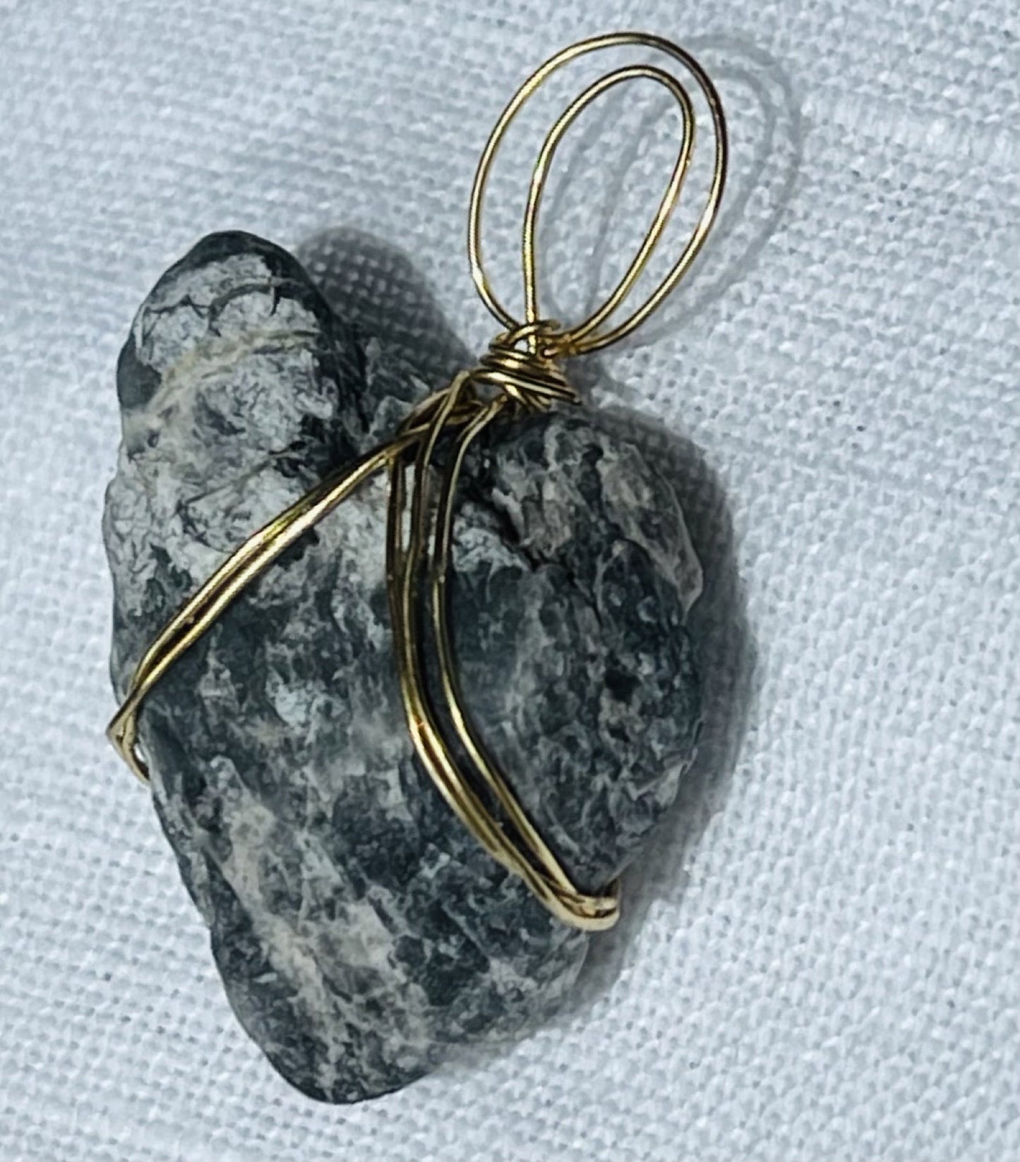 Navy Grey Loveheart Wise Rock Pendant