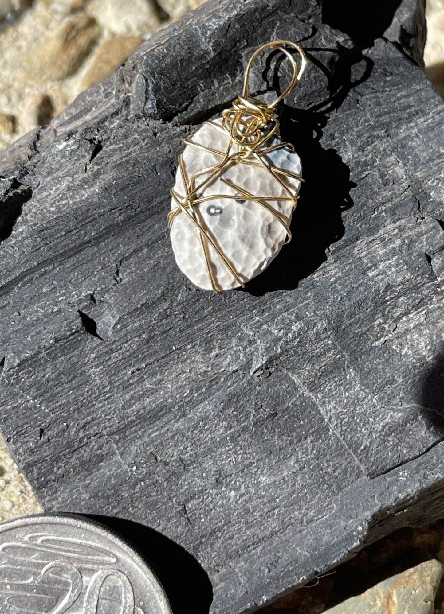 Navy and White Alien Pendant – Otherworldly Elegance