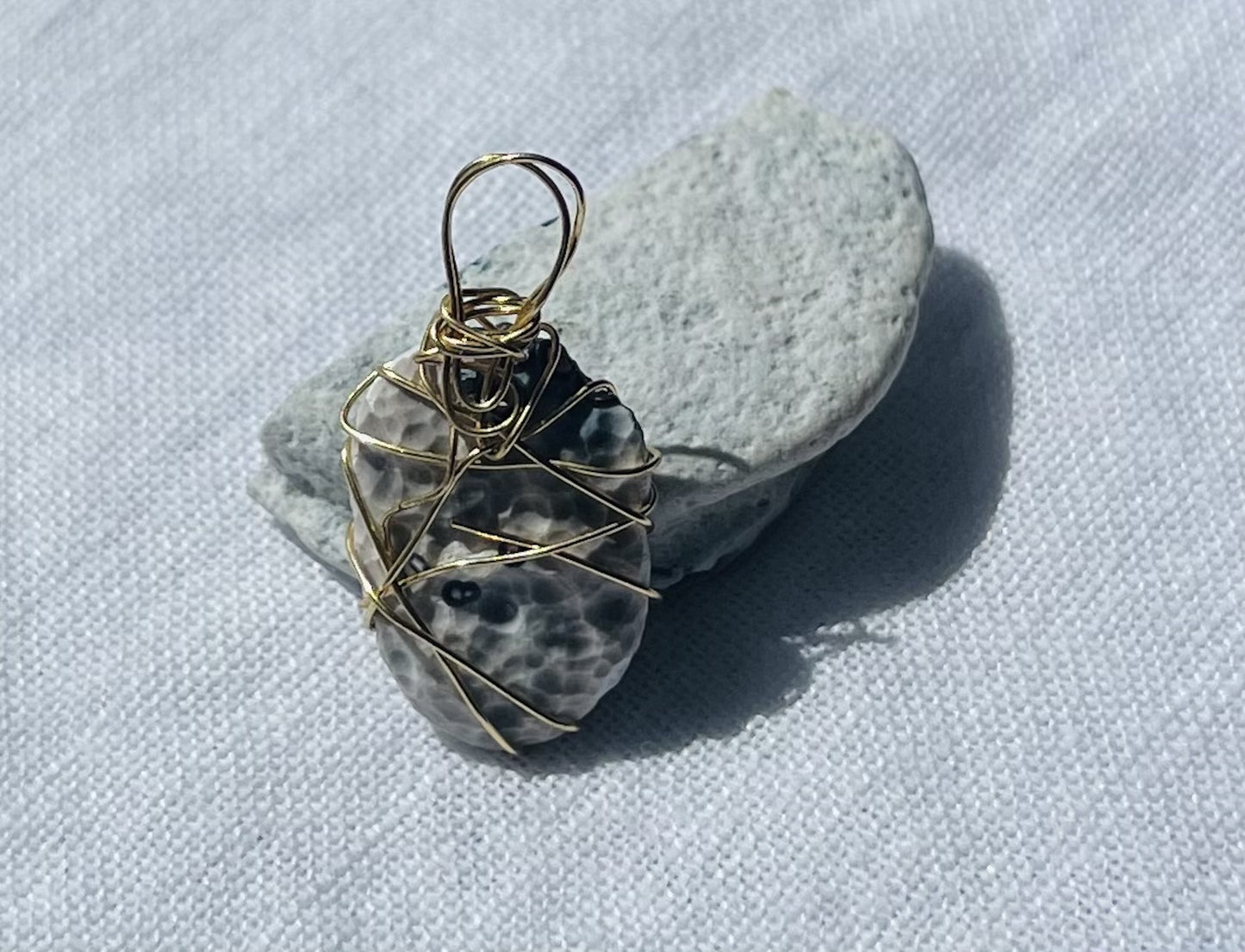 Navy and White Alien Pendant – Otherworldly Elegance
