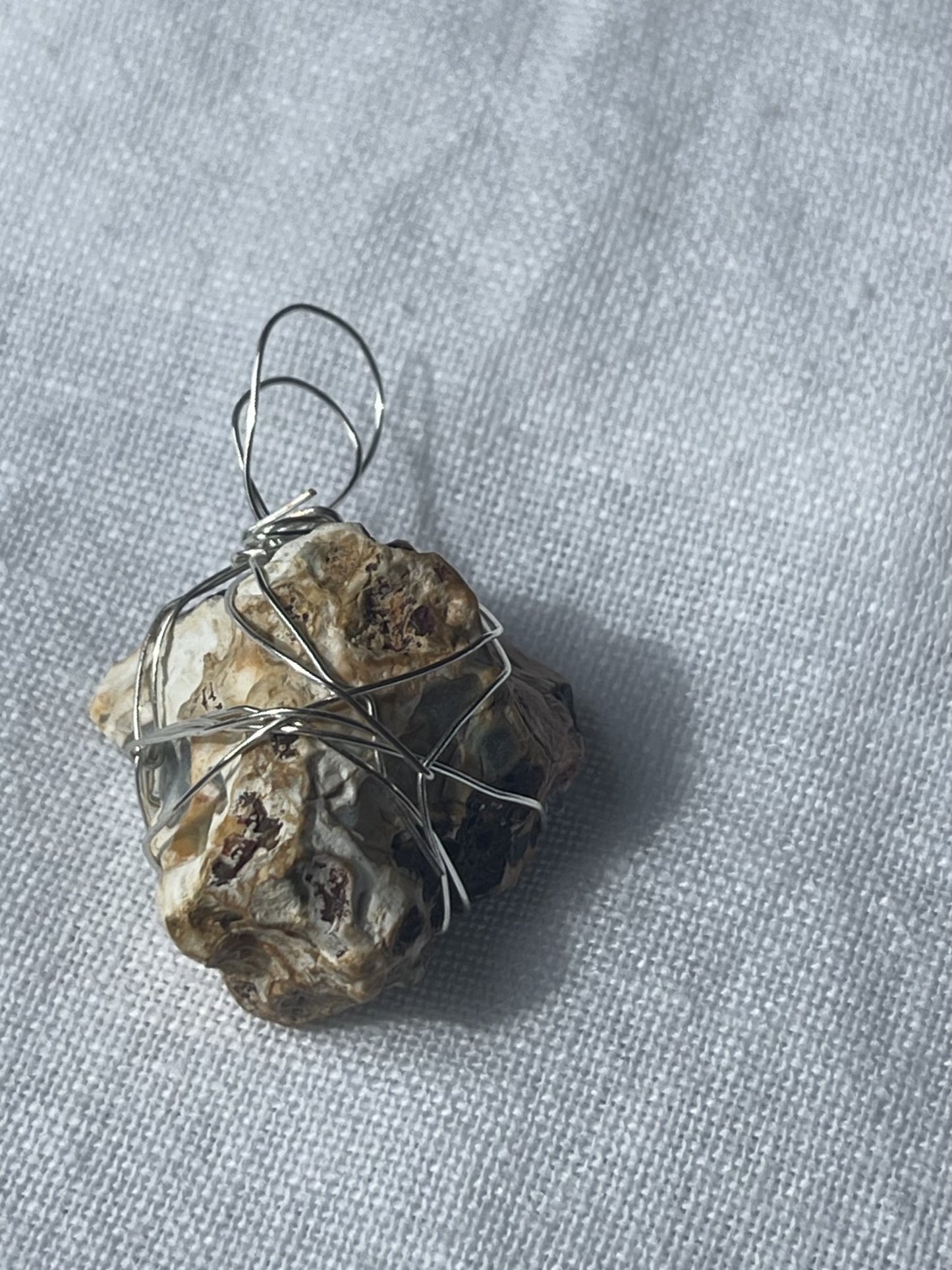 Smokey Grey & Champagne Wise Rock Pendant