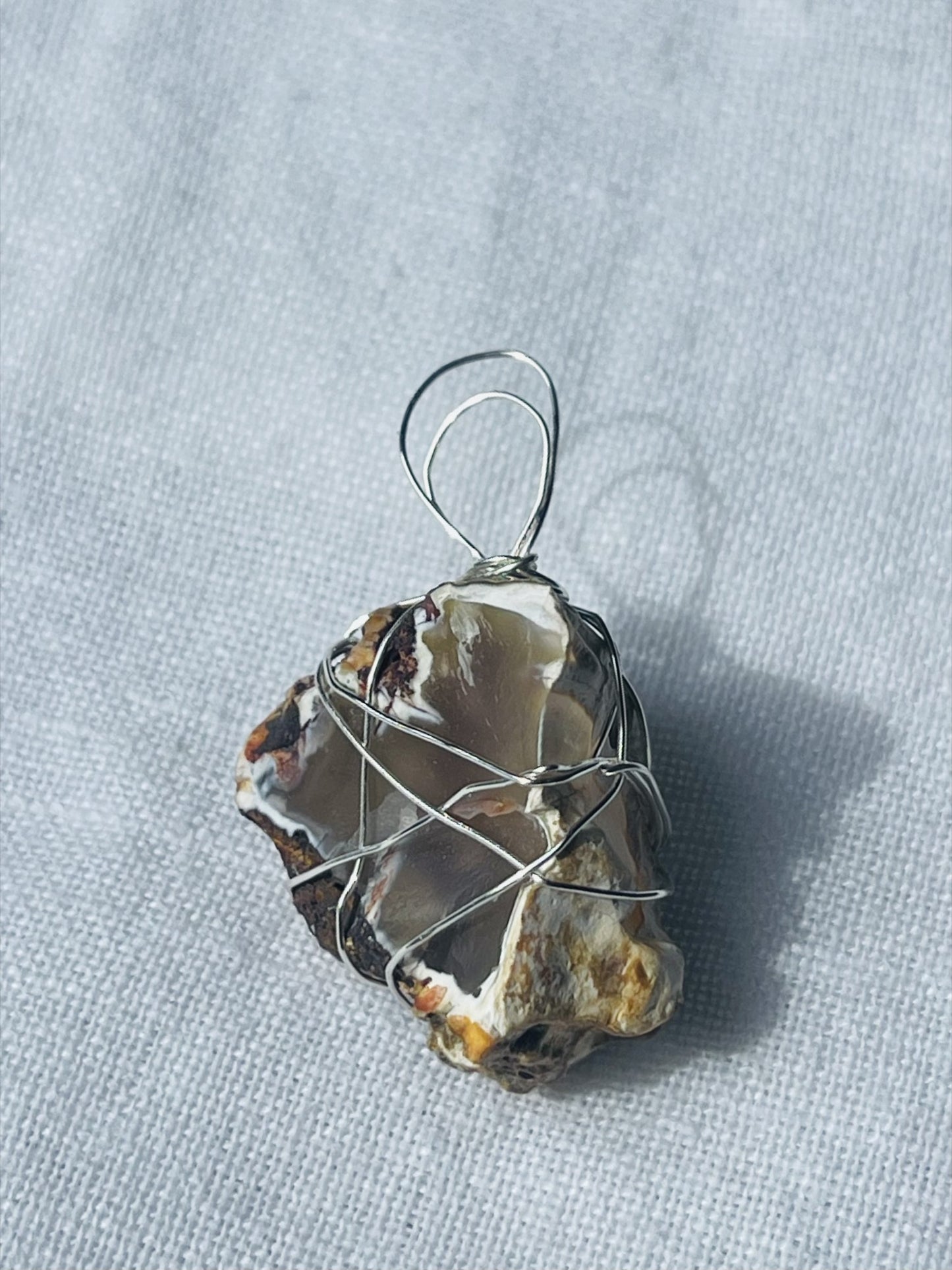 Smokey Grey & Champagne Wise Rock Pendant
