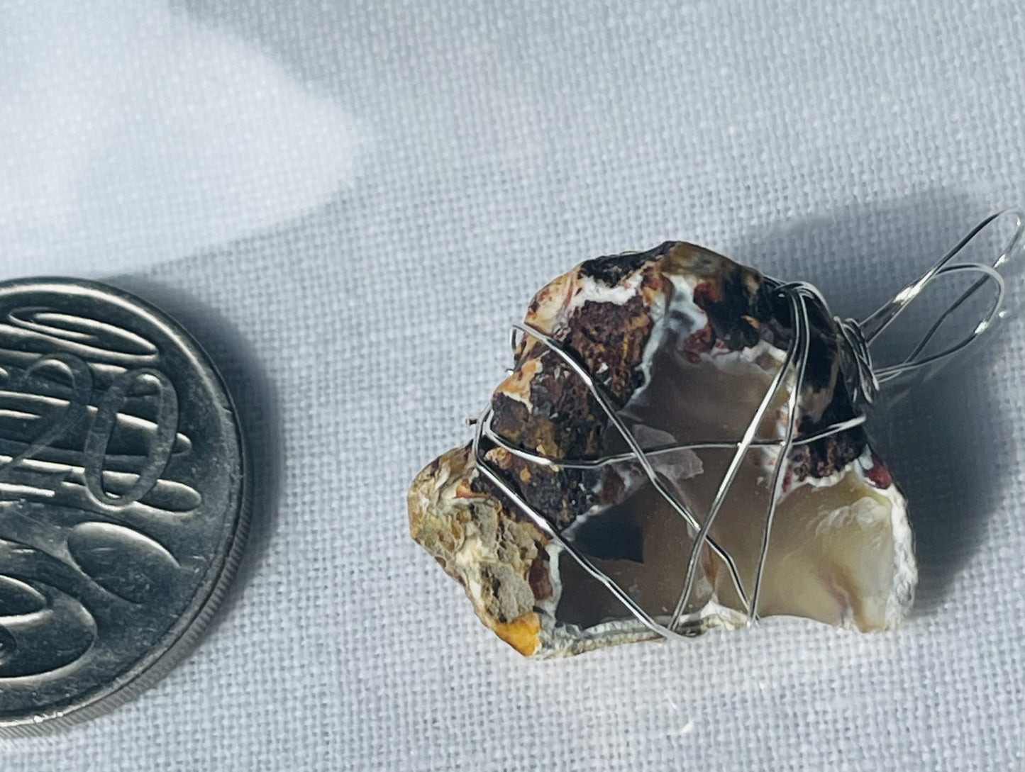 Smokey Grey & Champagne Wise Rock Pendant