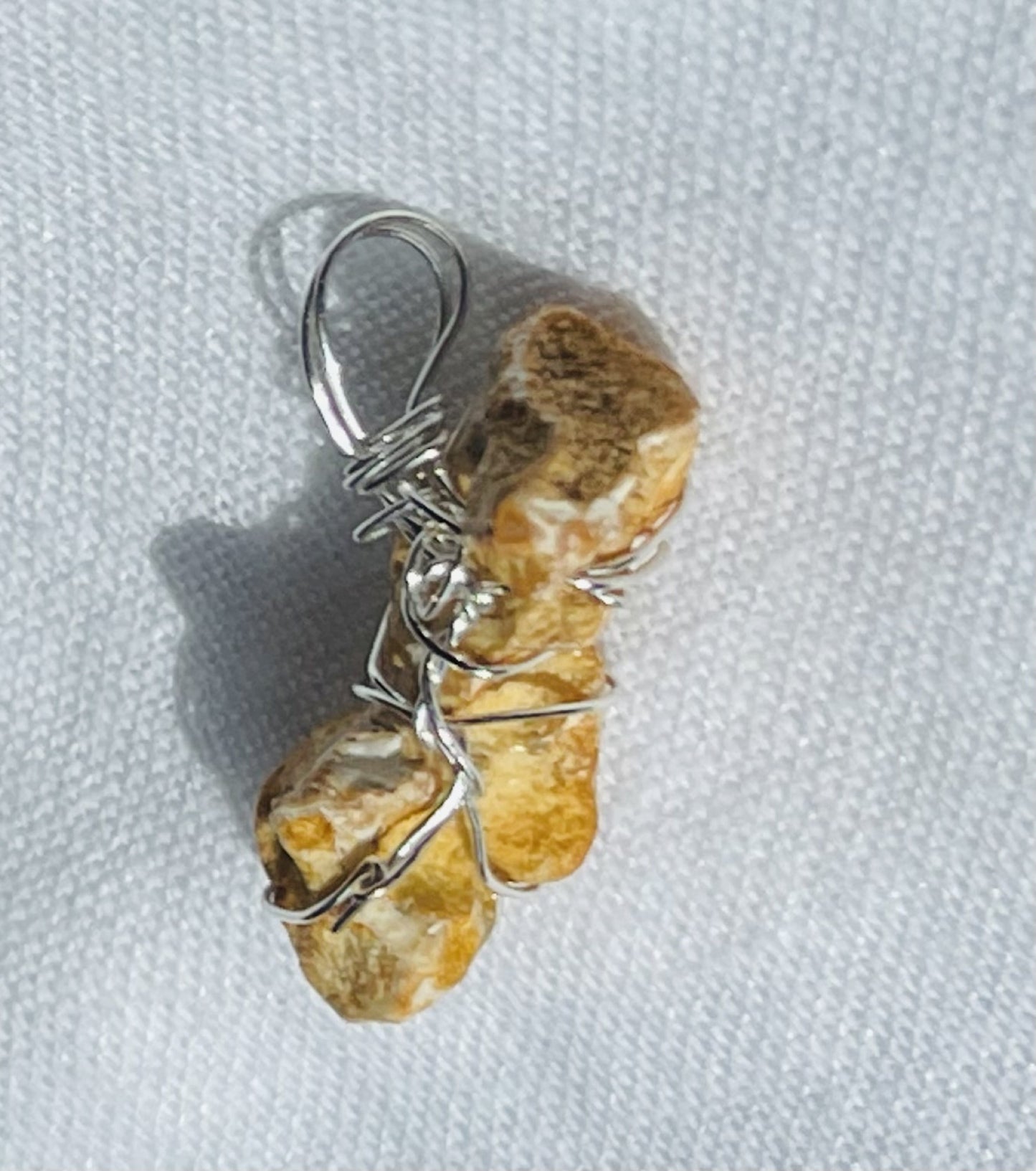Yellow and Cream Pendant - Alive Honey Rock