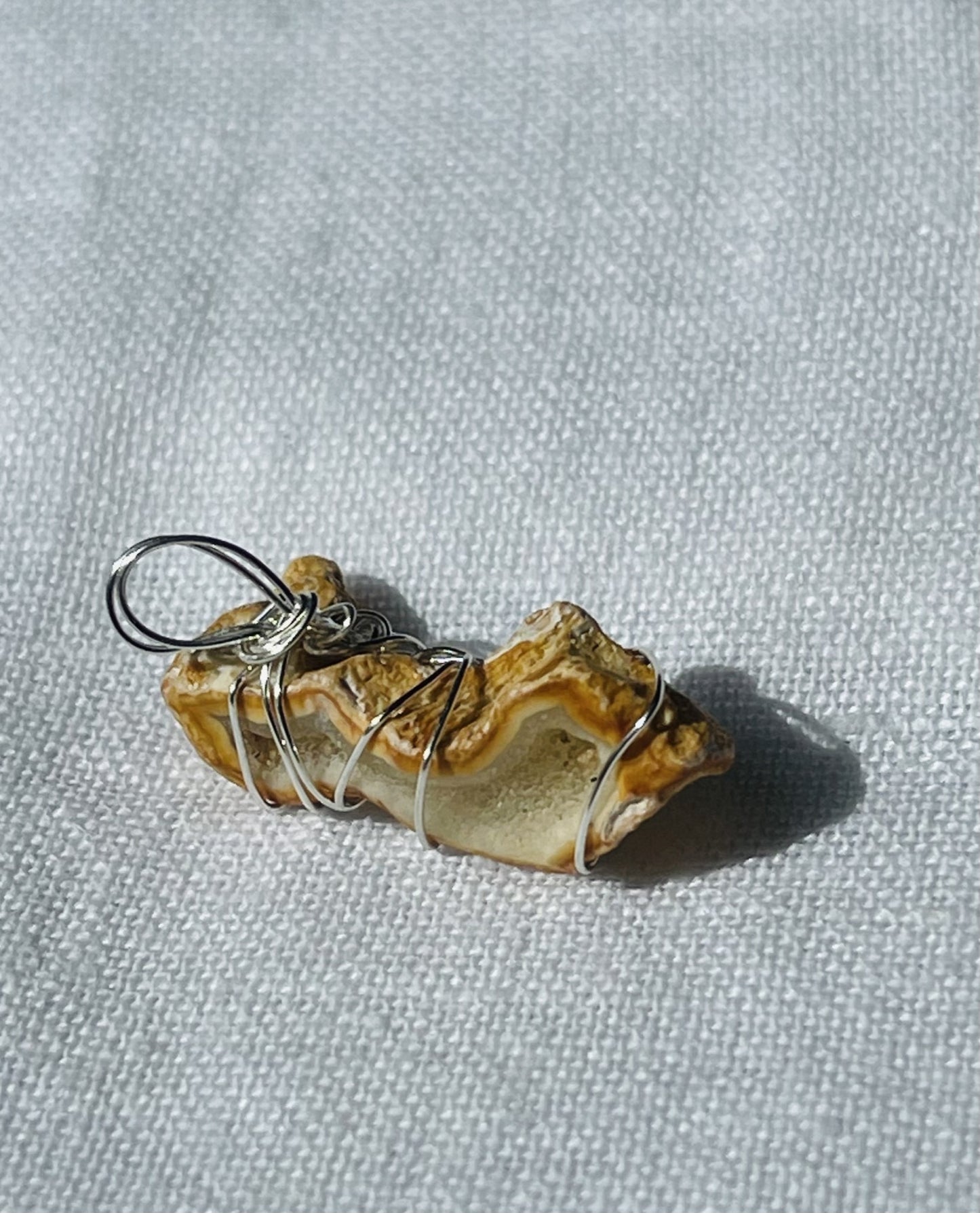 Yellow and Cream Pendant - Alive Honey Rock