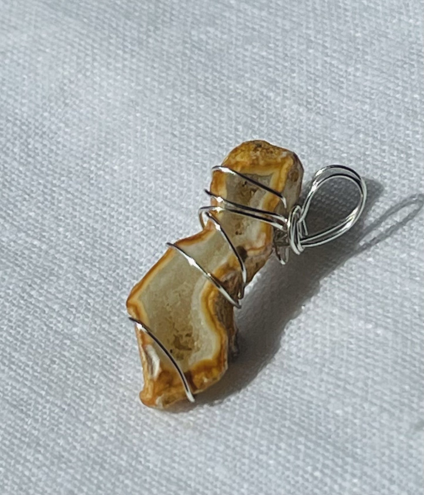 Yellow and Cream Pendant - Alive Honey Rock