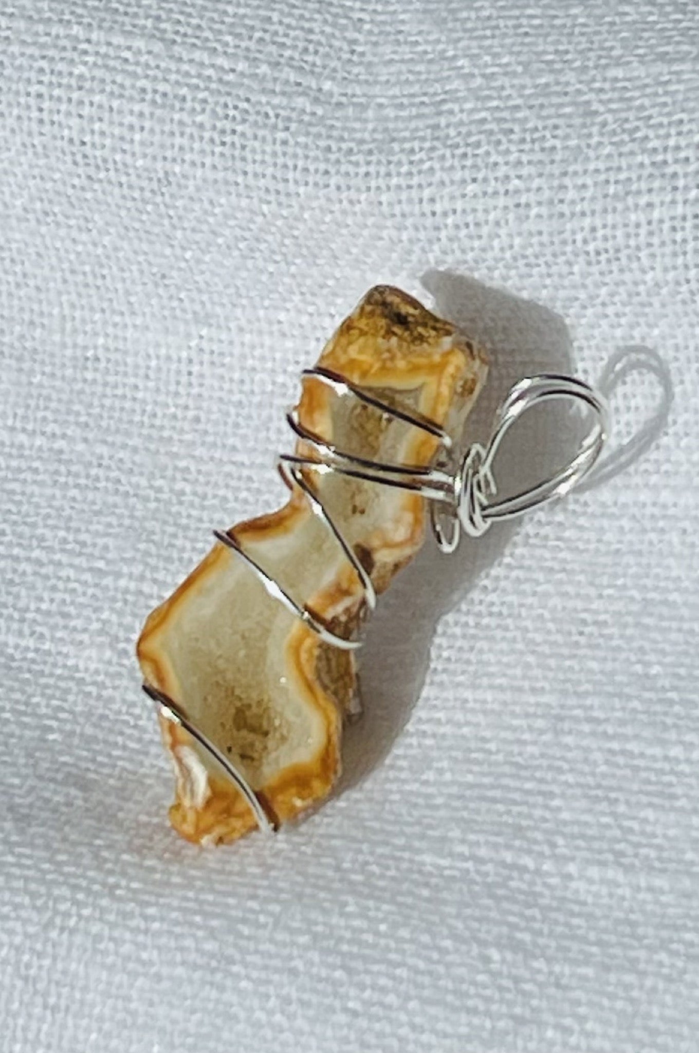 Yellow and Cream Pendant - Alive Honey Rock