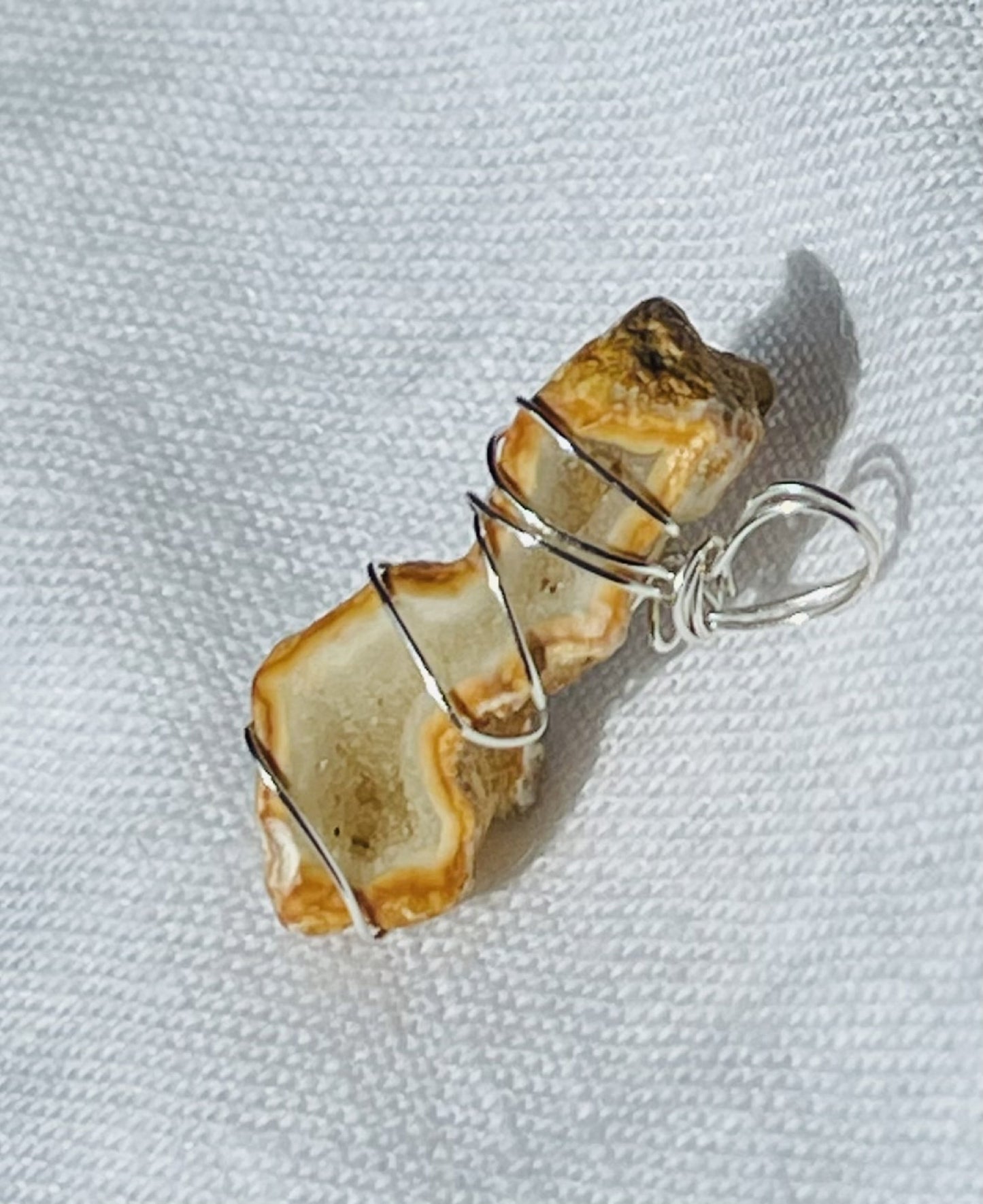 Yellow and Cream Pendant - Alive Honey Rock