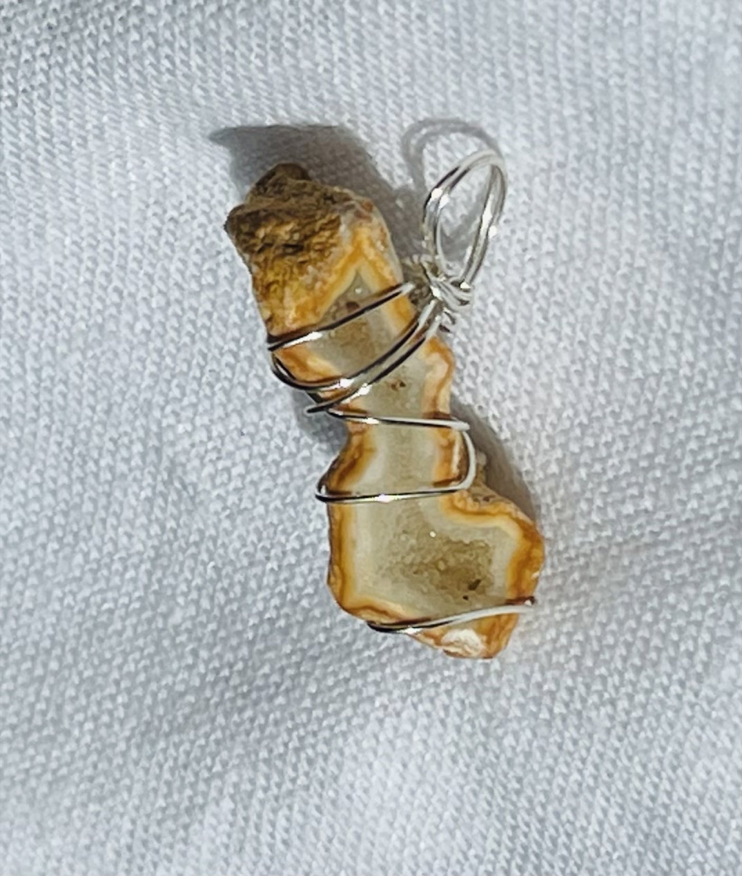 Yellow and Cream Pendant - Alive Honey Rock