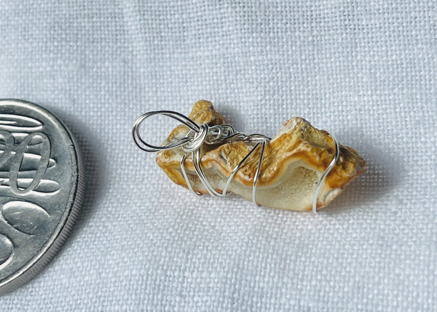 Yellow and Cream Pendant - Alive Honey Rock