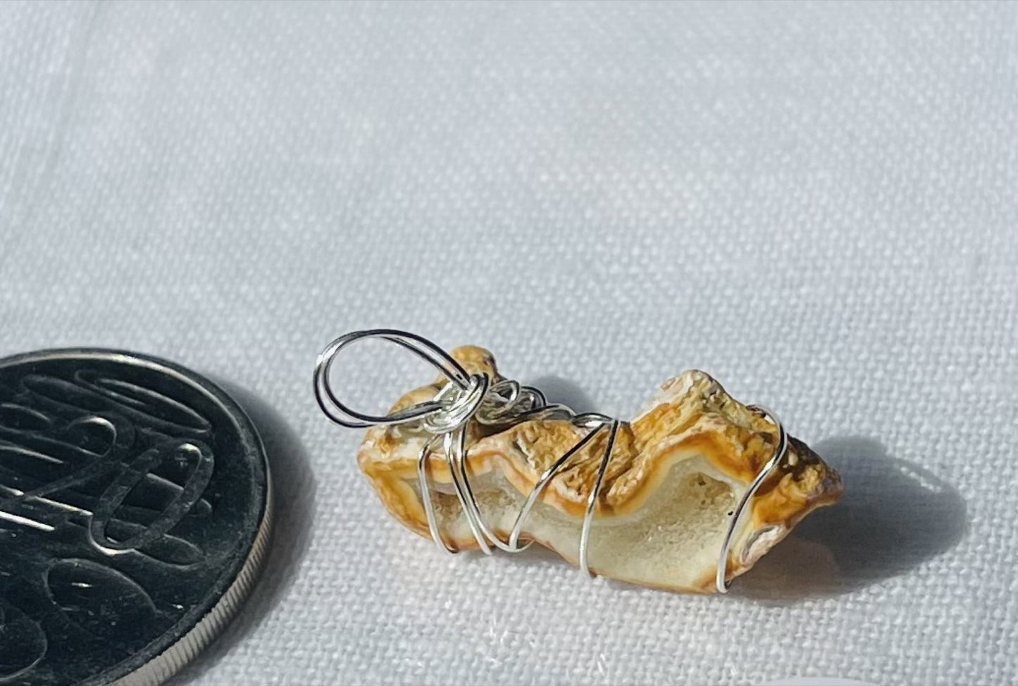 Yellow and Cream Pendant - Alive Honey Rock