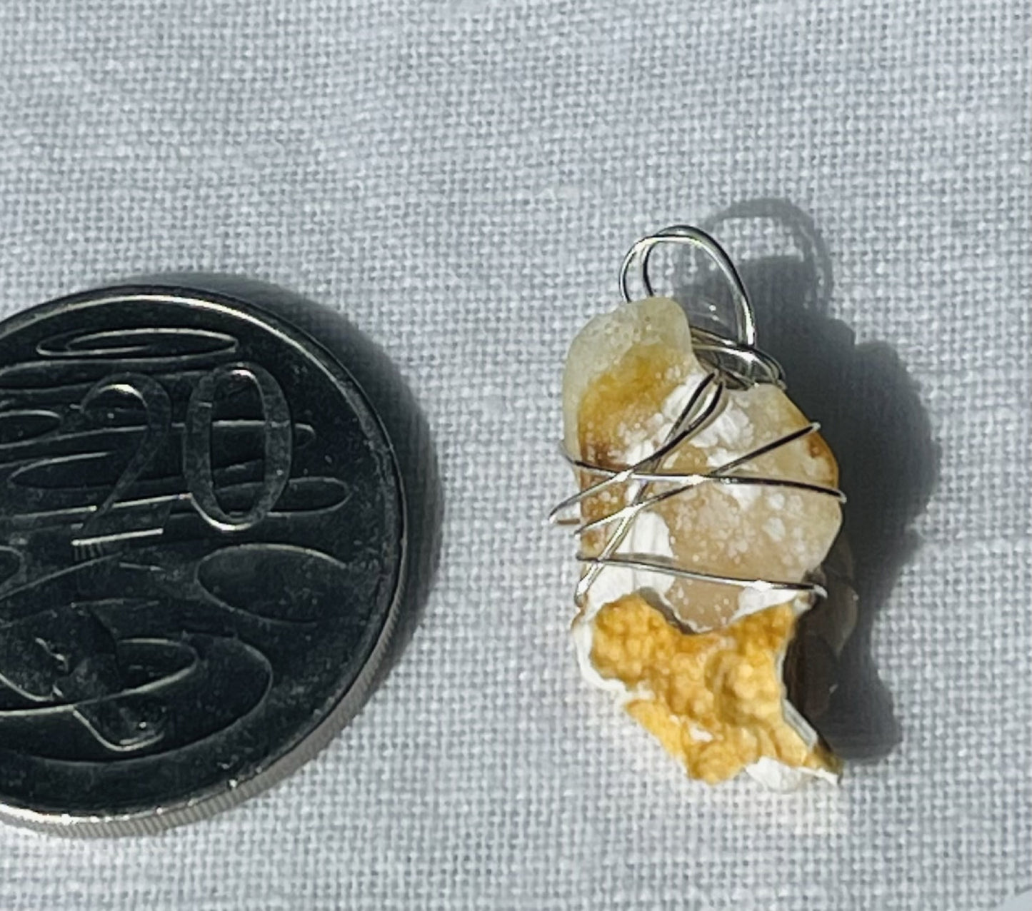 Sparkly Geode Yellow Pendant