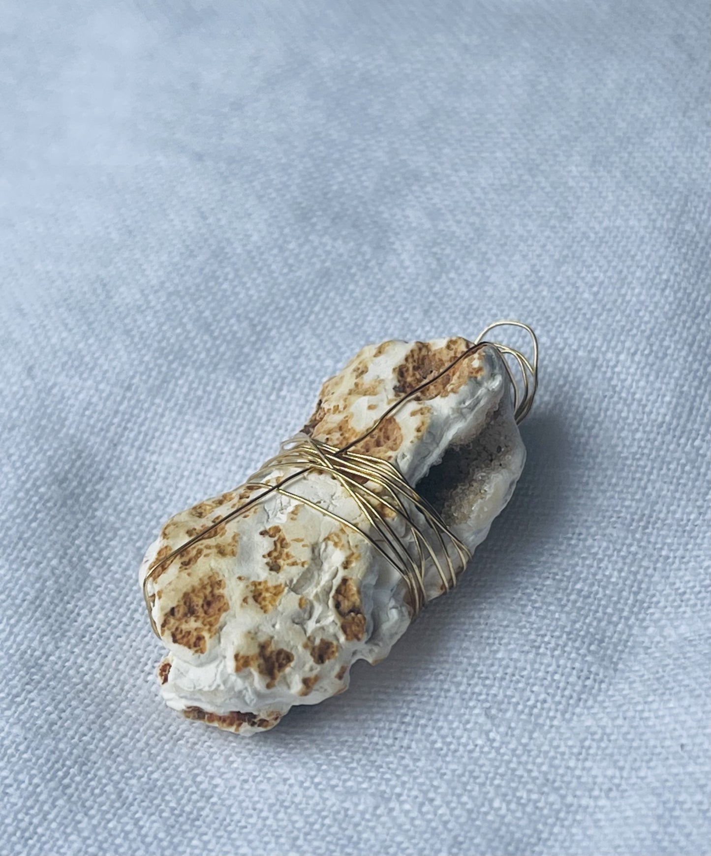 Light Coffee Geode Pendant