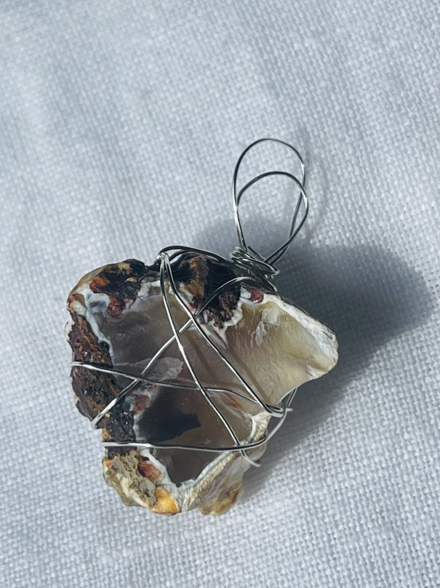 Smokey grey and champagne tones Wise Rock pendant