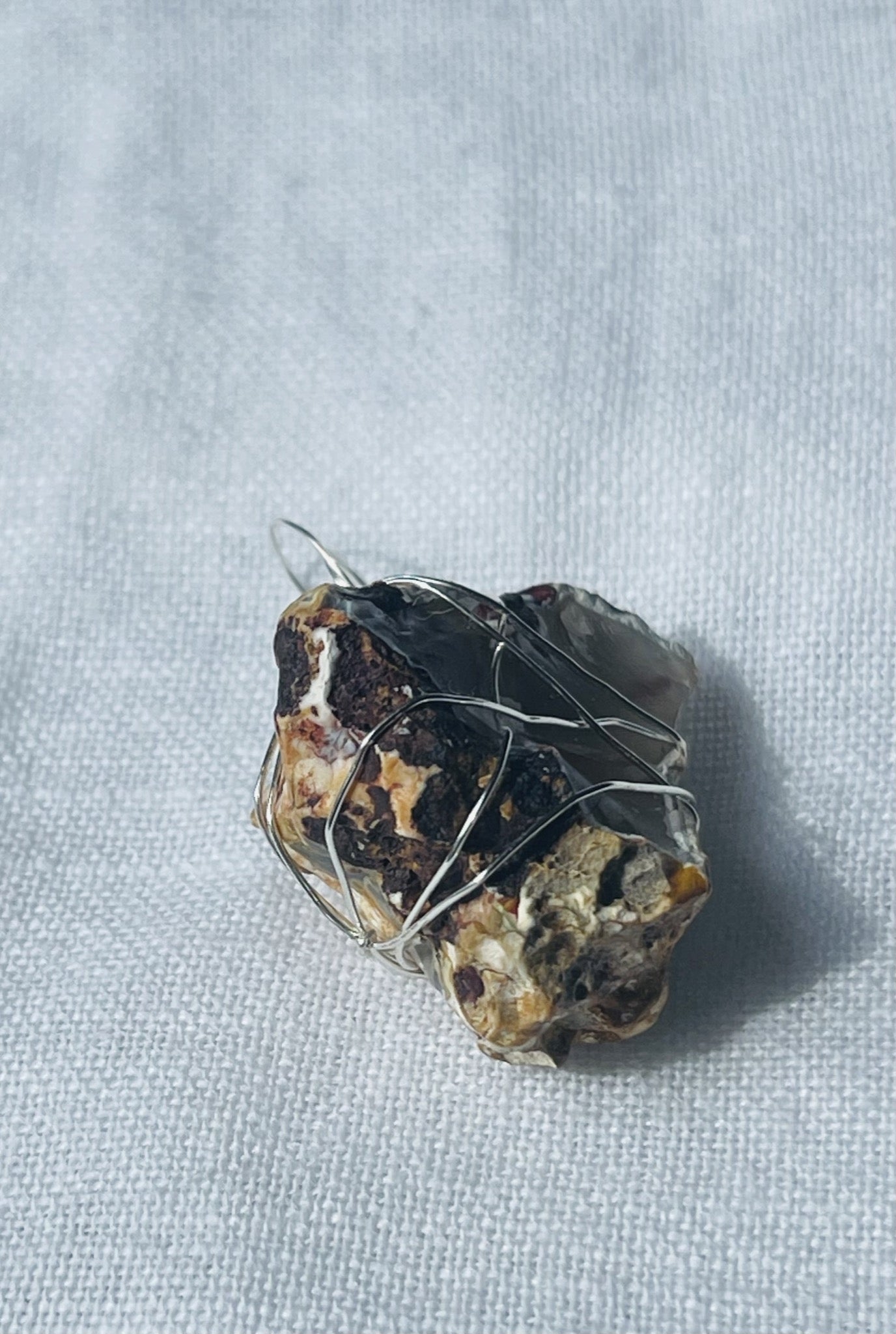 Smokey Grey & Champagne Wise Rock Pendant