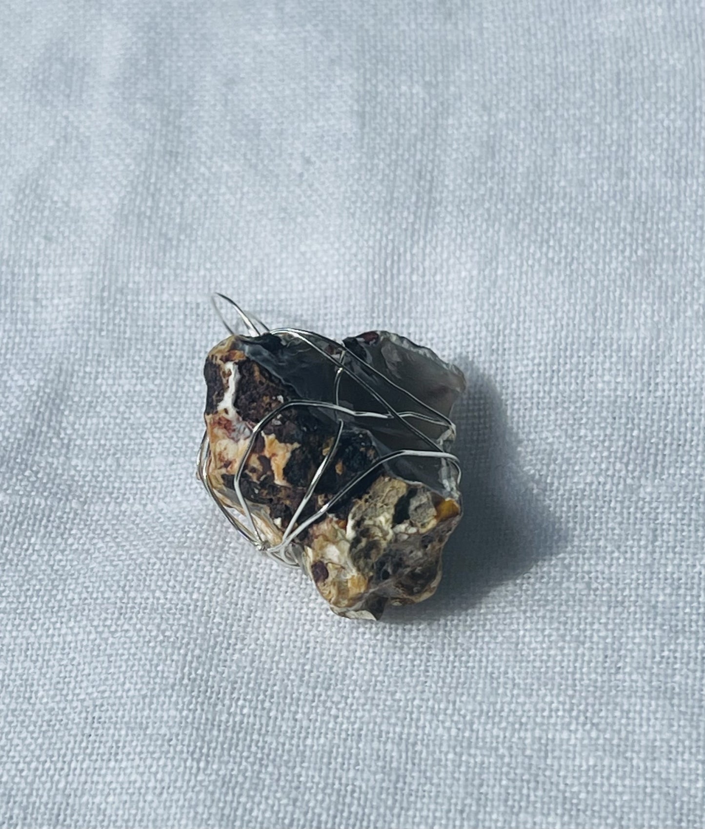 Smokey Grey & Champagne Wise Rock Pendant