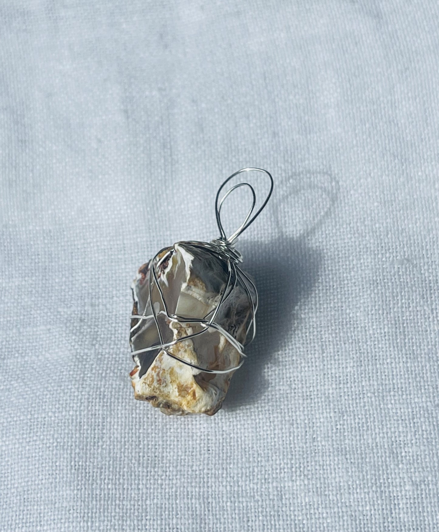 Smokey Grey & Champagne Wise Rock Pendant